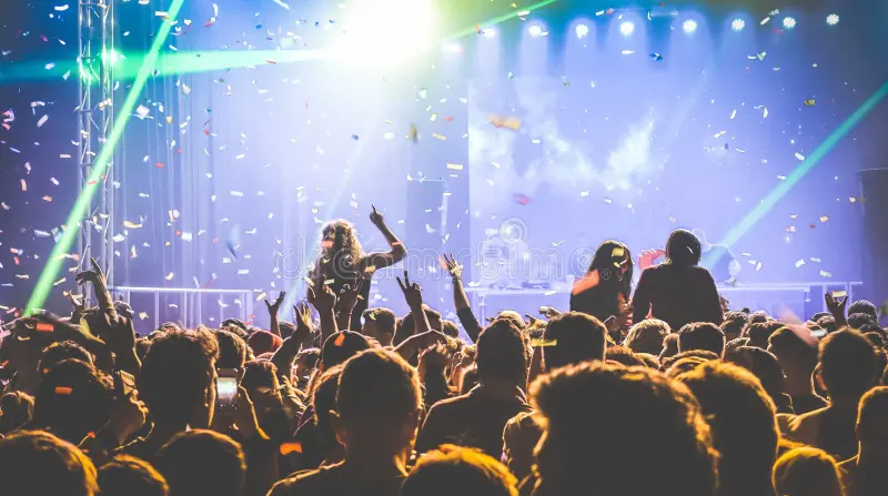 Festival goers enjoying a music festival