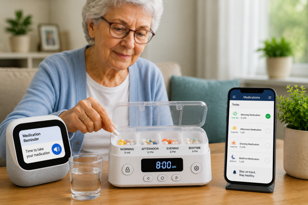 Medication reminder smart technology for dementia patients