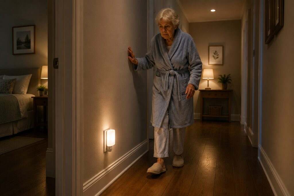 Good lighting helps prevent falls in people with dementia