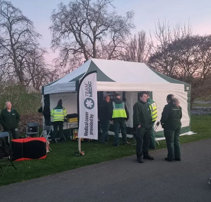 "Event medical cover first aid point at summer outdoor event"
