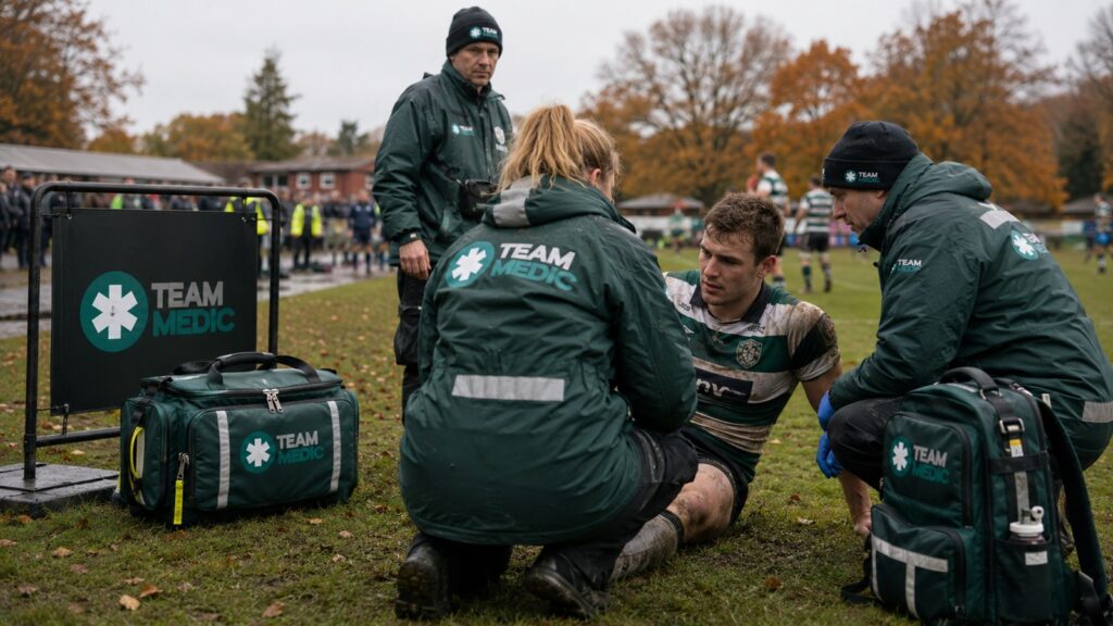 Medics at a sporting event
