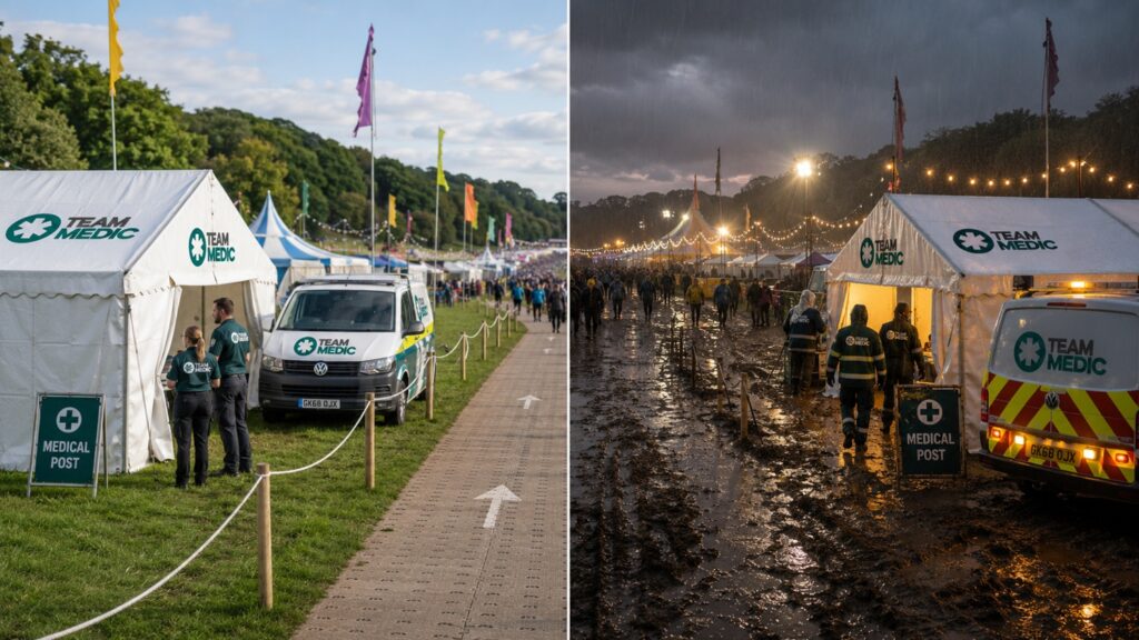 Weather comparison at the same event with different conditions